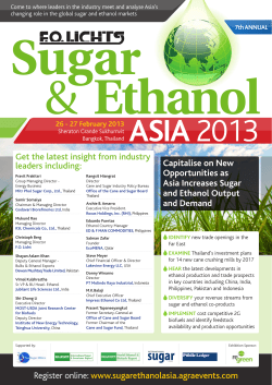 Capitalise on New Opportunities as Asia Increases Sugar and