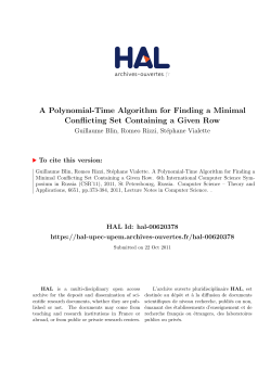 A Polynomial-Time Algorithm for Finding a Minimal Conflicting Set