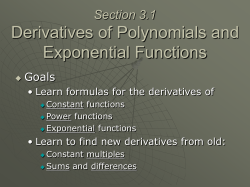 Section 3.1 Derivatives of Polynomials and Exponential Functions