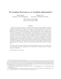 To Combine Forecasts or to Combine Information?