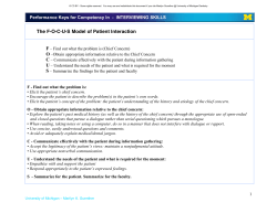 The FOCUS Model of Patient Interaction