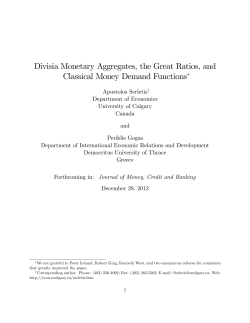 Divisia Monetary Aggregates, the Great Ratios, and Classical Money