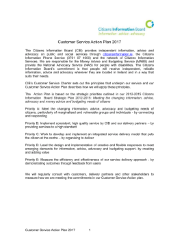 Customer Service Action Plan 2017