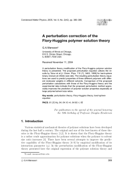 A perturbation correction of the Flory