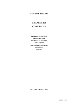 LAWS OF BRUNEI CHAPTER 106 CONTRACTS
