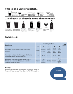 AUDIT – C - Alcohol Learning Centre