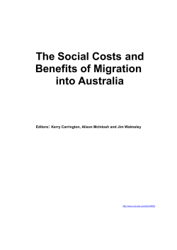 The social costs and benefits of migration into Australia
