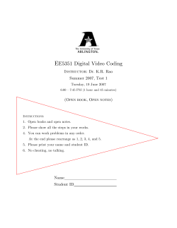 EE5351 Digital Video Coding