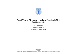 Amendment 1 - Fleet Town Girls and Ladies Football Club
