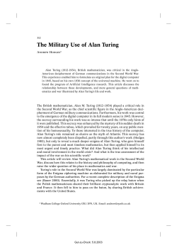 The Military Use of Alan Turing