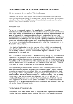 1 THE ECONOMIC PROBLEM: ROOTCAUSE AND