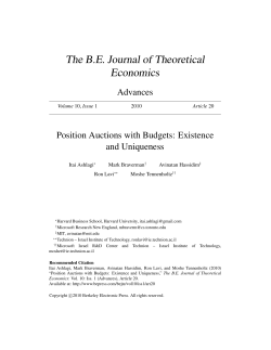 Position Auctions with Budgets: Existence and Uniqueness