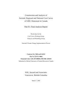 Construction and Analysis of Sectoral, Regional and National Cost