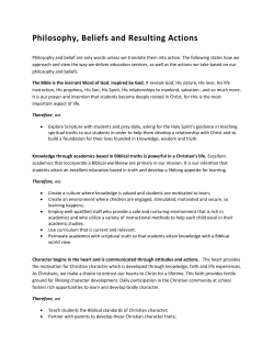 Philosophy, Beliefs and Resulting Actions