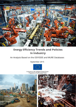 Energy Efficiency Trends and Policies In Industry - ODYSSEE-MURE