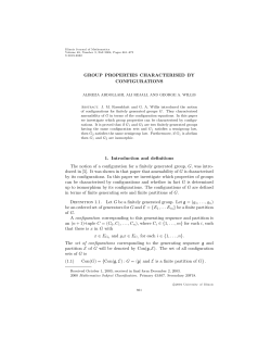 GROUP PROPERTIES CHARACTERISED BY CONFIGURATIONS 1