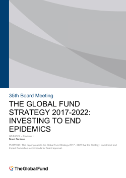 the global fund strategy 2017-2022: investing to end epidemics