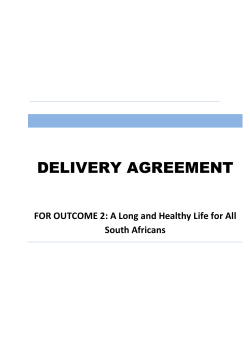 Delivery agreement for outcome 2: A long and healthy life for all