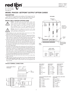 model paxcds -setpoint output option cards