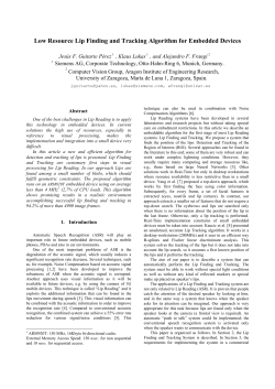 Low Resource Lip Finding and Tracking Algorithm for Embedded