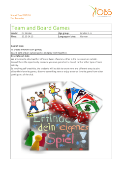 Team and Board Games - Obersee Bilingual School