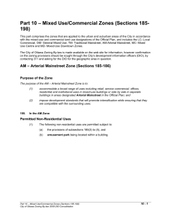 Part 10 &ndash; Mixed Use/Commercial Zones (Sections 185