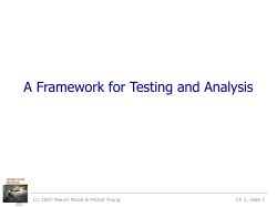 Software Test and Analysis in a Nutshell
