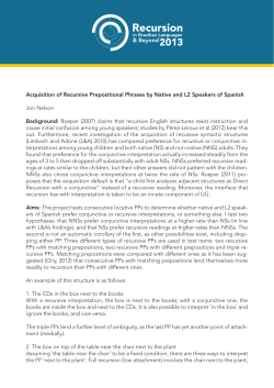 Acquisition of Recursive Prepositional Phrases by Native and L2
