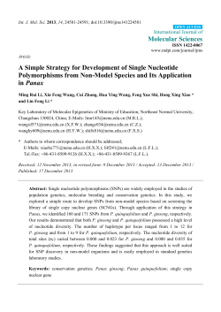 A Simple Strategy for Development of Single Nucleotide