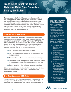 Trade Helps Level the Playing Field and Make Sure Countries Play