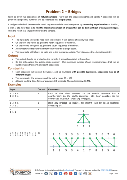 Problem 2 &ndash; Bridges