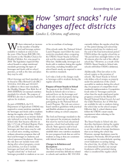 How `smart snacks` rule changes affect districts