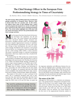 The Chief Strategy Officer in the European Firm