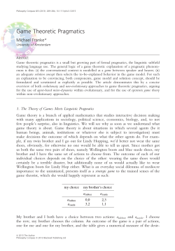 Game Theoretic Pragmatics