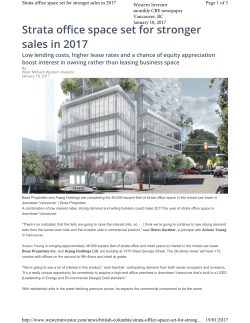 Strata office space set for stronger sales in 2017