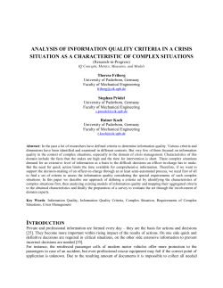 Analysis of Information Quality Criteria in a Crisis Situation as a