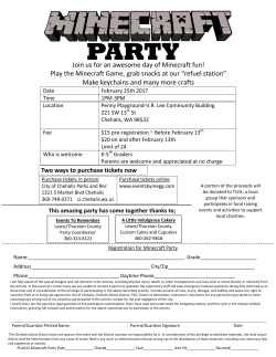 Join us for an awesome day of Minecraft fun! Play