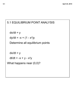 5.1 EQUILIBRIUM POINT ANALYSIS dx/dt = y dy/dt = -x + (1