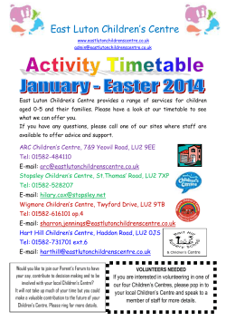 Children`s Centre Timetables leaflet 2014