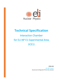 Interaction Chamber for ELI-NP E1 Experimental Area (ICE1)