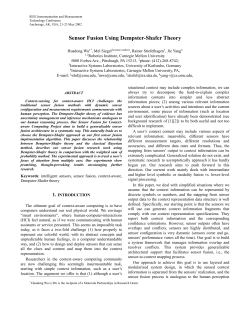 Sensor Fusion towards Context Understanding