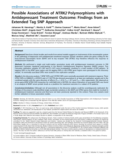 Possible Associations of NTRK2 Polymorphisms with