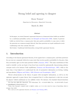 Strong belief and agreeing to disagree - Researchers