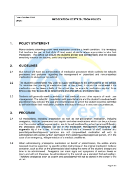 Medication Distribution Policy