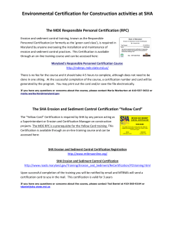 Environmental Certification for Construction activities at SHA