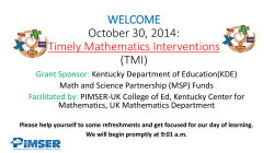 October Learning Targets Concrete-Representational
