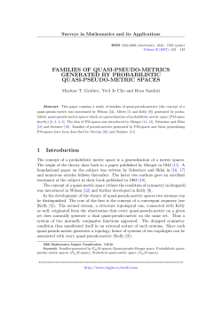 FAMILIES OF QUASI-PSEUDO-METRICS GENERATED BY