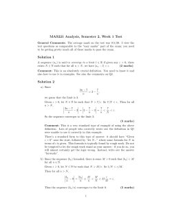 MAS221 Analysis, Semester 2, Week 1 Test Solution 1 Solution 2