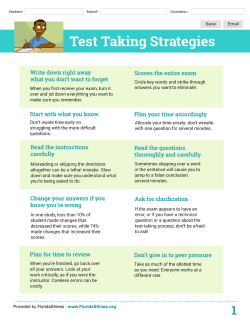 Test Taking Strategies