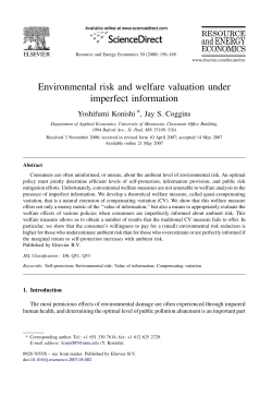 Environmental risk and welfare valuation under imperfect information